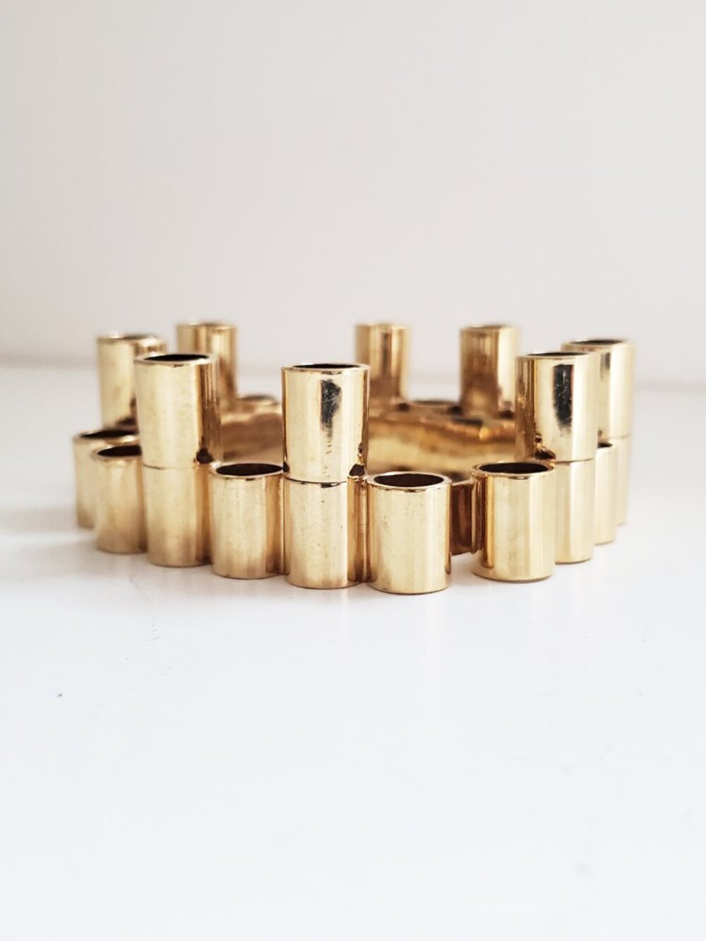 Mawi of London Gold Metal Stacked Tube Bangle NWOT